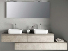 Composizione 9 Pz Arredo Bagno Modello Surf Colore Avana Pietra