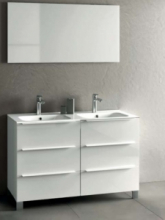 Composizione 6 Pz Arredo Bagno Modello Chiara Con Piedini Colore Bianco Lucido