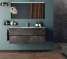 Composizione 4 Pz Arredo Bagno Modello Bali Maxi Disponibili L121cm in Diversi Colori e Lunghezze