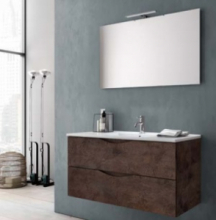 Composizione 4 Pz Arredo Bagno Modello Martina Pietra Marrone Disponibile in Diverse Misure