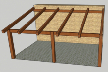 Portico da Giardino in Legno Lamellare - mt 5 x 3 x 2 h con Supporti a Tassellare