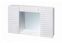 Mobile Pensile Bagno Due Ante Con Specchiera Colore Bianco 58x37x12cm