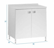 Mobile Base Per Cucina a Due Ante 80 x 50 x h87 cm Colore Bianco Frassinato