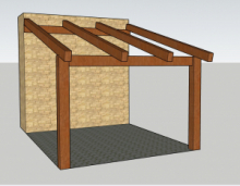 Portico da Giardino in Legno Lamellare - mt 3 x 3 x 2 h con Supporti a Tassellare