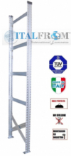 Spalla per scaffalature metalliche completa di diagonali , distanziali e basi Alta 250 cm Prof 50 cm Portata 1500kg