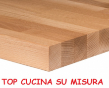 TOP CUCINA MASSELLO FAGGIO LAMELLARE SU MISURA