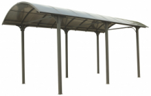 Carport/Tettoia Arrotondata per Furgoni e Camper in Alluminio e Policarbonato  - cm 360  x 760 cm