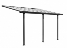 Tettoia in Alluminio Grigio Antracite tetto in Policarbonato, 3 Piedi -  295 X 420 cm
