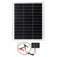 Pannello solare monocristallino con potenza di 50 W cu regolatore di carica solare PWM 10 A.