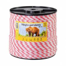 Corda per recinzione elettrica 500 m, carico di rottura 590 kg, resistenza elettrica 0,4 O/m.