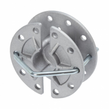 Tenditore rotante per la regolazione della tensione del filo di recinto elettrico permanente.