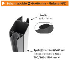CF 4 pz - Palo in Acciaio 60x60 mm per recinzioni Orizzonte Grigio 7016