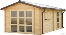 Chalet SASKA 3,60 x 5,48 m = 19,73 m² - tavole ad incastro 80mm