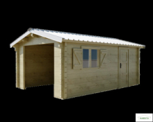Garage SASKA 3,60 x 5,48 m - tavole ad incastro 80mm