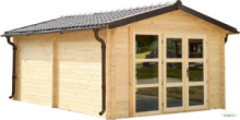 Chalet  TAÏGA 3,60 x 5,48 m - tavole ad incastro 60mm