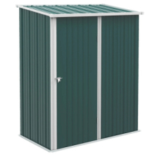 Casetta da Giardino in Acciaio Porta Attrezzi con Catenaccio, 161,5x94,5x196cm, Verde