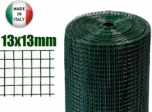 25mt-Rotolo Rete Metallica-Mini Zincata Plastificata - Maglia:mm13X13 -Filo:mm1,3 -H 100 cm