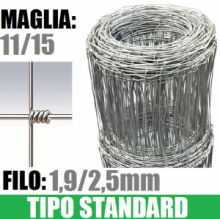 50mt- Rotolo Rete Metallica Pastorale Zincata-Tipo  Standard-a Maglia Annodata- H 140 cm