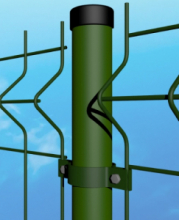 Palo Tubolare  Tondo Verde Diametro 48mm -  Altezza Palo 230 cm - Completo di 3 Collari per Fissaggio