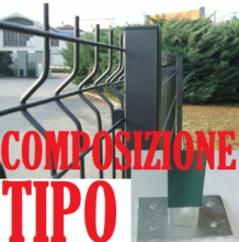 Recinzione Modulare Completa Linea "Medium Antracite" (con Piastre per il Fissaggio al Suolo) - H 180 cm - Lunghezza 20 m  Lineari