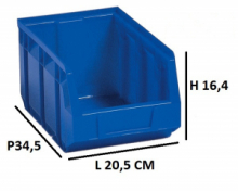 Contenitore in Plastica per Minuterie Sovrapponibili ''a Bocca di Lupo'' Dim. L20,5xH16,4xP34,5 cm