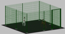 .Recinto-Box Modulare per Cani in Ferro Zincato e Verniciato Verde-con Pali a Tassellare - cm 400x400x172h