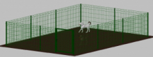 .Recinto-Box Modulare per Cani in Ferro Zincato e Verniciato Verde-con Pali a Tassellare - cm 600x400x122h