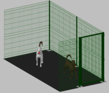 Modulo Aggiuntivo cm 200x400x192h per Recinto-Box Modulare per Cani in Ferro Zincato e Verniciato Verde-con Pali a Tassellare