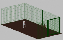 Modulo Aggiuntivo cm 200x400x142h per Recinto-Box Modulare per Cani in Ferro Zincato e Verniciato Verde-con Pali a Interrare