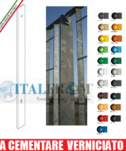 PIANTANA A CEMENTARE VERNICIATA - PROFILO 60X7mm - H 1465 mm - PER RECINZIONE MODULARE GRIGLIATO CLASSIC