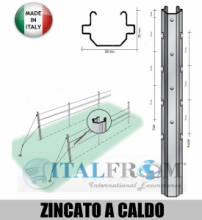 CONF. 10 PZ - PALI PER VIGNETO "APERTI" 52X35mm -FERRO ZINCATO A CALDO - ALTEZZA: 210 cm - SPESSORE:1,50mm