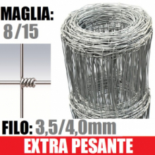 50mt-Rotolo Rete Metallica Pastorale Zincata-Tipo Extra-Pesante- a Maglia Annodata- H 100 cm