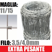 50mt-Rotolo Rete Metallica Pastorale Zincata-Tipo Extra-Pesante- a Maglia Annodata- H 140 cm