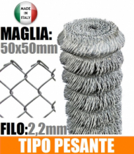 25mt-ROTOLO RETE METALLICA ZINCATA "MAGLIA SCIOLTA"-TIPO PESANTE - H 150 cm