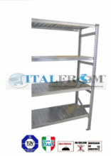 z MODULO CONTINUATIVO- scaffalatura da magazzino zincata H 200 cm , L 150 cm , PROF.40 cm , con 4 ripiani,PORTATA OGNUNO 145 Kg