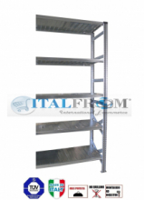 z MODULO CONTINUATIVO- scaffalatura da magazzino zincata H 300 cm , L 105 cm , PROF.30 cm , con 5 ripiani ,PORTATA OGNUNO 240 Kg