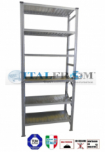 MODULO INIZIALE - scaffalatura da magazzino zincata H 350 cm , L 90 cm , PROF. 30 cm , con 6 ripiani , PORTATA OGNUNO 280 Kg