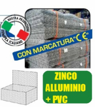 CONF. 50 PZ  GABBIONE A SCATOLA-RETE METALLICA PARAMASSI-ZINCO ALLUMINIO+PVC