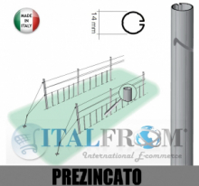 CONF. 100 PZ - TUTORI PREZINCATI PER VIGNETI IMPIANTI A SPALLIERA- DIAMETRO:14mm -SPESSORE:0,5mm- ALTEZZA:120cm