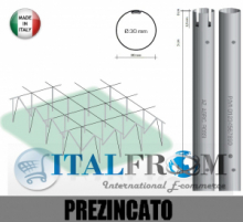 CONF. 50 PZ - PALI TONDI PREZINCATI "PICCOLI" PER VIGNETO -DIAM: 30mm - ALTEZZA: 150 cm - SPESSORE: 0,5mm