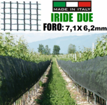 Rete/Telo di Protezione Antigrandine  Iride Due - Foro:7,1X6,2mm - Misure: H 1,5 x 200 m