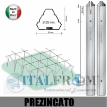 CONF. 50 PZ - PALI TRIANGOLARI PREZINCATI "PICCOLI" PER VIGNETO -DIAM: 35mm - ALTEZZA: 230 cm - SPESSORE: 0,5mm