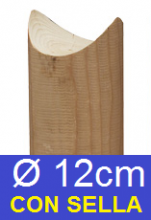 Pali in Legno di Pino Nordico Torniti Impregnati con  Sella- Trattati Classe III - Diametro: 12cm - H150cm