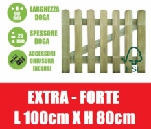 Cancelletto in Legno di Pino con Doghe per Steccato - Dimensioni: L 100cm x H 80cm