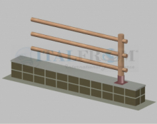 Staccionata Steccato in Legno di Pino con 3 Fori (Misure:L 200cm x H 100cm) Modulo Continuativo