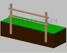 Staccionata Steccato in Legno di Pino con 2 Fori (Misure: L 150cm x H 100cm)  Modulo Iniziale