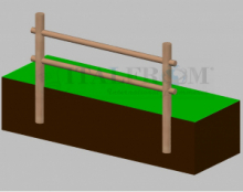 Staccionata Steccato in Legno di Pino con 2 Fori (Misure: L 150cm x H 100cm) Modulo Iniziale