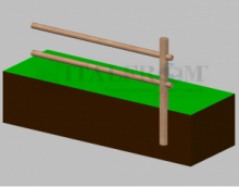 Staccionata Steccato in Legno di Pino con 2 Fori (Misure: L 200cm x H 100cm) Modulo Continuativo