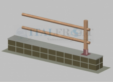 Staccionata Steccato in Legno di Pino con 2 Fori (MISURE:L 150cm x H 100cm) Modulo Continuativo