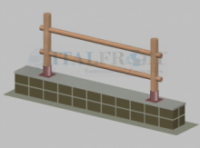 Staccionata Steccato in Legno di Pino con 2 Fori (MISURE:L 200cm x H 100cm)  Modulo Iniziale